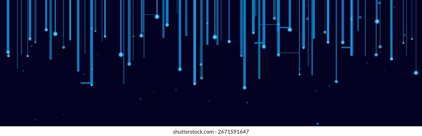 Fundo tecnológico vetor futurista com linhas de luz azul e padrões pontilhados.