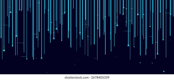 Futuristic vector tech background with vertical digital lines and glowing points.