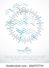 Futuristic vector technology background. Abstract wavy lines pattern, art graphic illustration can be used as booklets cover design. 