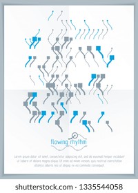 Futuristic vector technology background. Abstract wavy lines pattern, art graphic illustration can be used as booklets cover design. 