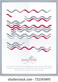 Futuristic vector technology background. Abstract wavy lines pattern, art graphic illustration can be used as booklets cover design. 