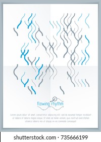 Futuristic vector technology background. Abstract wavy lines pattern, art graphic illustration can be used as booklets cover design. 