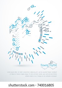 Futuristic vector technology background. Abstract wavy lines pattern, art graphic illustration can be used as booklets cover design. 