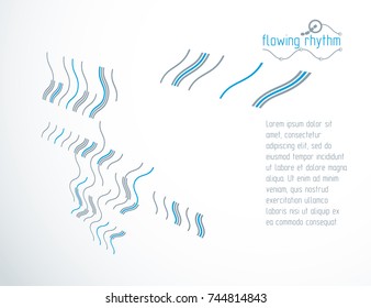 Futuristic vector technology background. Abstract wavy lines pattern, art graphic illustration can be used as booklets cover design. 