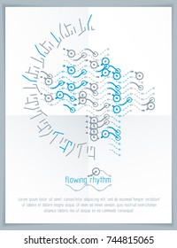 Futuristic vector technology background. Abstract wavy lines pattern, art graphic illustration can be used as booklets cover design. 