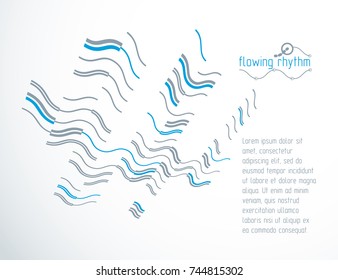 Futuristic vector technology background. Abstract wavy lines pattern, art graphic illustration can be used as booklets cover design. 