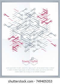 Futuristic vector technology background. Abstract wavy lines pattern, art graphic illustration can be used as booklets cover design. 