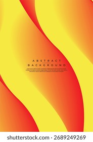 Futuristic Vertical Fluid Flow Abstract Background with Orange and Red Curves