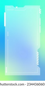 Futuristic vertical gradient background. Social media frame vector illustration.
