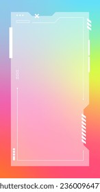 Futuristic vertical gradient background. Social media frame vector illustration.