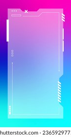 Futuristic vertical gradient background. Social media frame vector illustration.