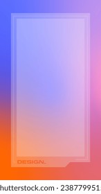 Futuristic vertical gradient background. Social media frame vector illustration.