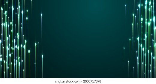 Futuristic vertical line beams speed motion concept. Geometric neon teal electric elements. Electronic industry lines shift up innovative wallpaper. Speed motion compound background.