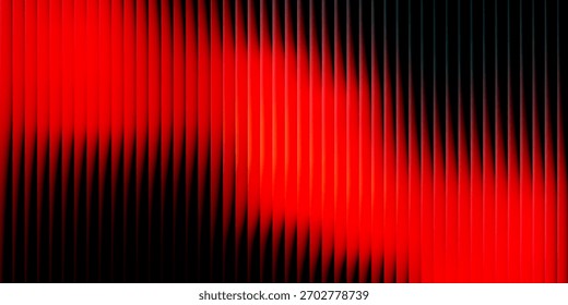Futuristic vibrant vertical ribbed lines that distorts vivid red blue diagonal gradient. Vivid and colorful visual perfect for modern design, technology backgrounds, or creative advertising projects