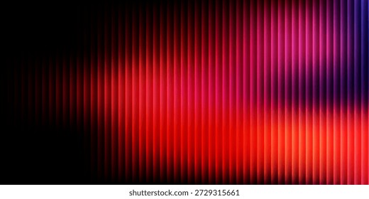 Futuristic vibrant vertical ribbed lines that distorts vivid red blue diagonal gradient. Vivid and colorful visual perfect for modern design, technology backgrounds, or creative advertising projects