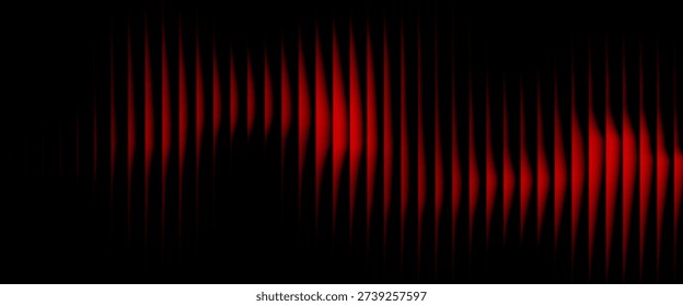Futuristic vibrant vertical ribbed lines that distorts vivid red blue diagonal gradient. Vivid and colorful visual perfect for modern design, technology backgrounds, or creative advertising projects

