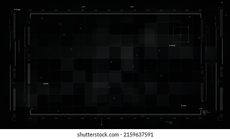Futuristic Video Overlay User Interface Design Element Text Box Scale And Bar For Video Maker, Cyber And Technology Concept Against Dark Background Widescreen Ratio Vector Illustration 