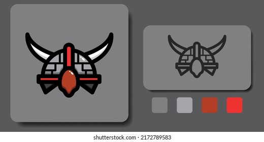 Futuristic viking helmet mascot design illustration. Sports team mascot logo type illustration suitable for game stores, game developers, game enthusiasts or communities.