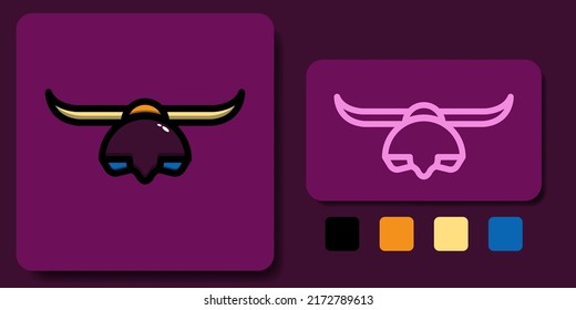 Futuristic viking helmet mascot design illustration. Sports team mascot logo type illustration suitable for game stores, game developers, game enthusiasts or communities.