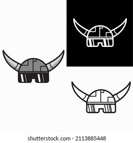 futuristic viking's helmet, perfect for game store, game developer, game review blog or vlog channel, game fans or community, etc