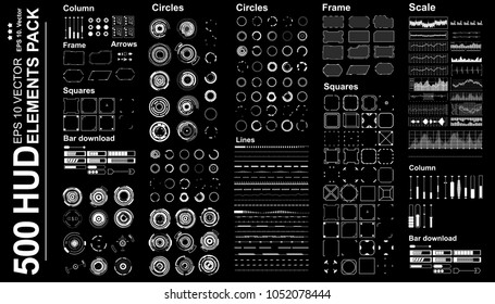 Interfaz de usuario gráfica virtual futurista, mega set Futuristic Hud elementos