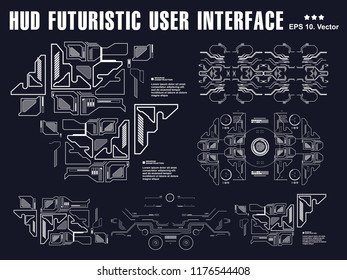 Futuristic virtual graphic touch  user interface. Holographic virtual panel