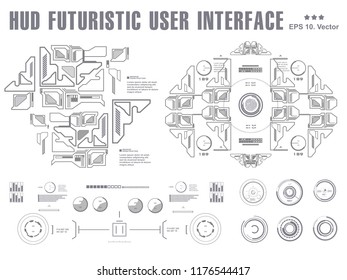 Futuristic virtual graphic touch  user interface. Holographic virtual panel
