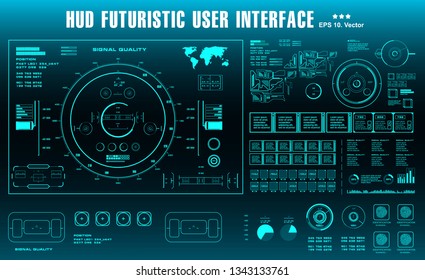 Futuristic virtual graphic touch user interface, HUD dashboard display virtual reality technology screen