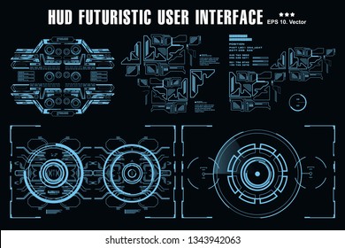 Futuristic virtual graphic touch user interface, HUD dashboard display virtual reality technology screen, target