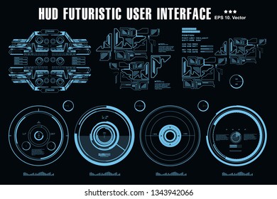 Futuristic virtual graphic touch user interface, HUD dashboard display virtual reality technology screen, target
