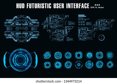 Futuristic virtual graphic touch user interface, HUD dashboard display virtual reality technology screen, target