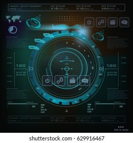 Futuristic virtual graphic touch user interface hud