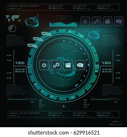 Futuristic virtual graphic touch user interface hud
