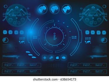 Futuristic virtual graphic touch user interface, target