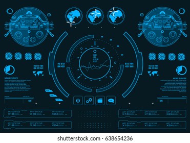 Futuristic virtual graphic touch user interface, target