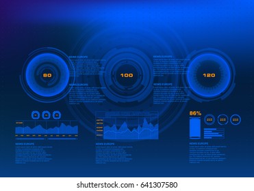Futuristic virtual graphic touch user interface, target