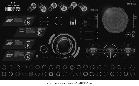 Futuristic virtual graphic touch user interface, HUD