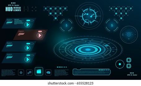 Futuristic virtual graphic touch user interface, HUD