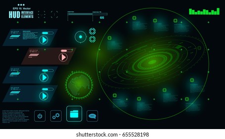 Futuristic virtual graphic touch user interface, HUD