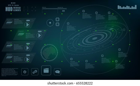 Futuristic virtual graphic touch user interface, HUD