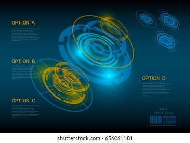 Futuristic virtual graphic touch user interface, HUD