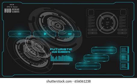 Futuristic virtual graphic touch user interface, HUD