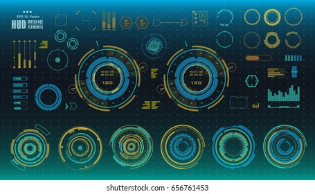 Futuristic virtual graphic touch user interface, HUD