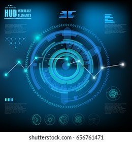Futuristic virtual graphic touch user interface, HUD