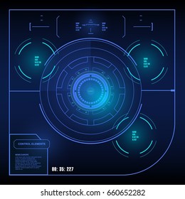 Futuristic virtual graphic touch user interface, HUD