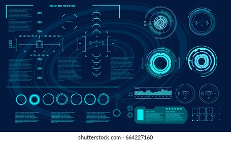 Futuristic virtual graphic touch user interface, HUD