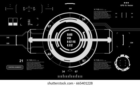 Futuristic virtual graphic touch user interface, target
