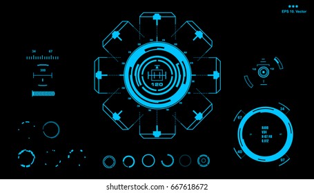 Futuristic virtual graphic touch user interface, HUD