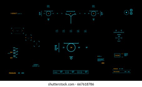 Futuristic virtual graphic touch user interface, HUD