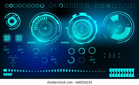 Futuristic virtual graphic touch user interface, HUD